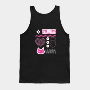 Y2K manga girl kitty Pink Edition Tank Top